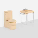 Henry Dreyfuss, Crane Neuvogue sink and toilet, c. 1939, glazed porcelain, aluminum, chrome-plated brass