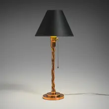 Modern, Table lamp, c. 1940, copper, paper shade