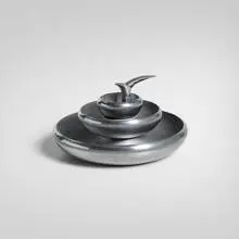 Modern, Stacking nutcracker set, c. 1945, aluminum