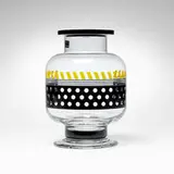 Ettore Sottsass, Bonnie lidded vase, 1995, transfer-printed glass
