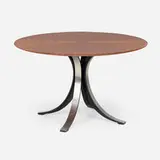 Osvaldo Borsani and Eugenio Gerli, T69 table, 1963, mahogany, stainless steel, enameled steel