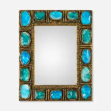 Wall mirror by Creaciones Gobesso, c. 1965, resin, glass, sold Nov 2025