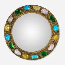 Wall mirror by Creaciones Gobesso, c. 1965, resin, glass, sold Nov 2025