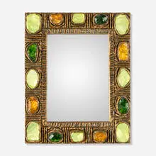Wall mirror by Creaciones Gobesso, c. 1965, resin, glass, sold Nov 2025