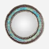 Irma Yourstone, Wall mirror, c. 1965, glazed earthenware, glass