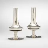 Caesar Stoffi and Fritz Nagel, Vante candleholders, set of two, c. 1975, chrome-plated metal