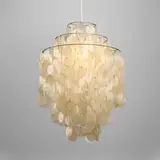 Verner Panton, Early Fun 1 DM chandelier, 1964, chrome-plated metal, stainless steel, mother-of-pearl
