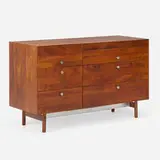 Cabinet by W.F. Whitney Company, c. 1965, cherry, matte chrome-plated steel, sold Nov 2025