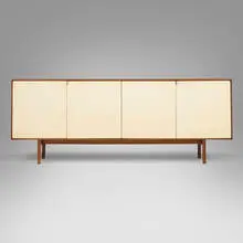 Cabinet, model 541 by Florence Knoll, 1952, oak, birch, enameled wood, sold Nov 2025