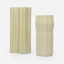 Modern, Op Art vases, set of two, c. 1970, glazed earthenware