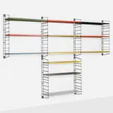 Adriaan Dekker, Adjustable wall shelves, c. 1965, enameled steel