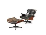 Charles Eames, and Ray Eames (American, 1912-1988), Lounge chair 670 and ottoman 671, designed 1957, manufactured under licence for Herman Miller in UK by Hille, leather, laminated plywood with rosewood veneers, aluminium