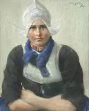 Jan Willem Sluiter, Hille Butter in traditional Dutch dress