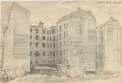Lyonel Feininger, Wohnhäuser, Berlin (Apartment Buildings, Berlin), 1906, Bleistift auf Papier