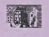 Lyonel Feininger, Nacht, 1918, Holzschnitt auf violettfarbenem Seidenpapier