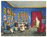 geb. Best Mary Ellen Sarg, Blaues Zimmer der Prinzessin Elisabeth im Prinz-Carl-Palais, Darmstadt, 1849, Aquarell und Deckfarbe über Bleistift auf Papier