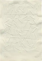 Ohne Titel (Davidstern) by Günther Uecker, 1995, Prägedruck auf festem Bütten, sold May 2026