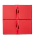 Pino Manos, SINCRONICITÀ ESSENZIALE ROSSO VERO CADMIO, 2016, Mischtechnik auf Leinwand, im Acryl-Objektrahmen