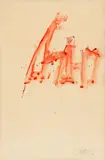 Markus Prachensky, Ohne Titel (aus der Serie „Solitude“), 1965, Tusche in Rot auf Papier