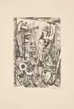 Max Beckmann, Der große Mann, 1921, Kaltnadel auf elfenbeinfarbenem festem Japan