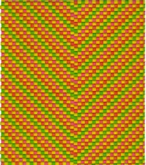 Nam Tchun Mo, Stroke Line, 2008, Farbige Acrylplättchen auf PVC, auf Leinwand aufgezogen, im Acryl-Objektrahmen