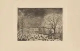 James Ensor, Les patineurs, 1889, Radierung auf dünnem Japanbütten