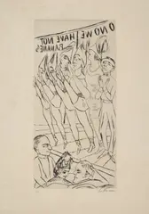 Max Beckmann, Varieté, 1924, Kaltnadel auf Japan