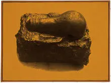 Richard Pettibone, Jasper Johns, Light Bulb, 1958 (red, yellow, blue), 1967, Acrylic and photo-engraving on canvas in handmade frame