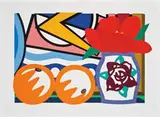 Tom Wesselmann, Still Life with Lichtenstein and Two Oranges (from Portfolio 90), 1993, Screenprint in colors on museum board