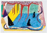 David Hockney, Ink in the Room (from Some New Prints), 1993, 23-color screenprint and lithograph on Arches 88