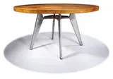 Jean Prouvé, Rare Hostellerie de la Sanaga Gueridon, c. 1954, Welded aluminum, later pine top with mortice and tenon joints