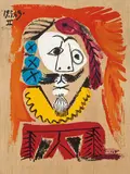 Les Portraits Imaginaires 19.3.69.II by Pablo Picasso, 1969, Color lithograph, sold Oct 2012