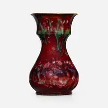 Vase by George E. Ohr, 1898-1910, glazed earthenware, sold Jan 2024