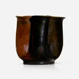 Vase by George E. Ohr, 1897-1900, glazed earthenware, sold Jan 2024