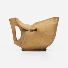 Pitcher by George E. Ohr, 1898-1910, bisque earthenware, sold Jan 2024