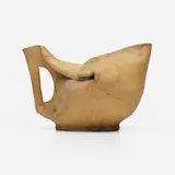 Pitcher by George E. Ohr, 1898-1910, bisque earthenware, sold Jan 2024