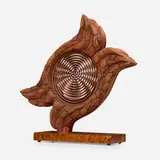 German Spiders, Hawaiian Volcanoes and New England Song Birds by Jacques Vesery, Michael Lee, and Hans Weissflog, 2003, maple, pigment, sold Nov 2023
