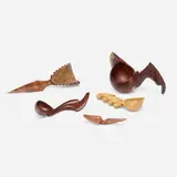 Norm Sartorius, Collection of five spoons, c. 2010, ebony, boxwood, rosewood, rosewood burl