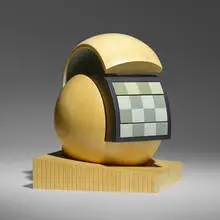 Michael Graham, sphere/square, 1984, maple, paint, felt