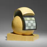 Michael Graham, sphere/square, 1984, maple, paint, felt