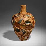 Hugh McKay, Aeon, 1993, madrone burl, soapstone, cast lead