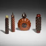 Jon Sauer, Collection of four ornamental boxes, 2016, blackwood, nutwood, bloodwood, cocobolo, putumuju