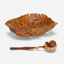 Bob Womack, Bowl and spoon, 1985, Aspen burl, burl