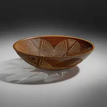 Large bowl by Hans Weissflog, c. 2015, walnut, sold Nov 2023