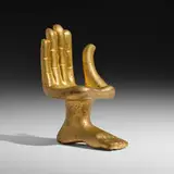 Pedro Friedeberg, Miniature Hand Foot chair, 2016, painted and gilt acrylic