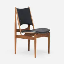 Egyptian chair by Finn Juhl, walnut, Sorenson Prestige leather upholstery, sold Nov 2025