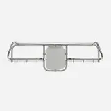 Modern, Wall-mounted coatrack, c. 1955, chrome-plated steel and aluminum, mirrored glass