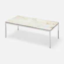 Florence Knoll, Coffee table, chrome-plated steel, marble