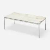 Florence Knoll, Coffee table, chrome-plated steel, marble