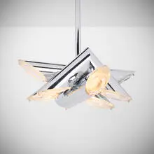 Gaetano Sciolari, Hanging lamp, c. 1975, chrome-plated steel and brass, glass